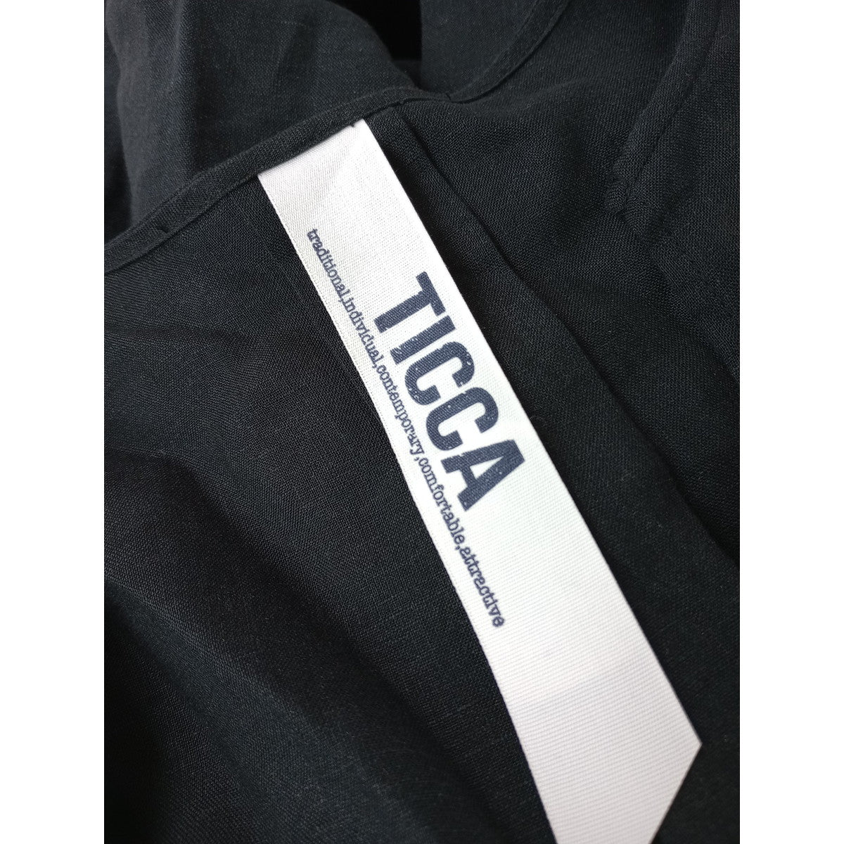 TICCA ティッカ リネン 麻 100％ ロング ワンピース 黒 ブラック 【中古】