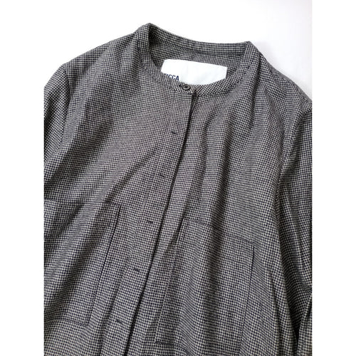 TICCA  ティッカ  ハウンドトゥース  ウール シャツ ロング ワンピース 白黒  (3M＋2064)【中古】