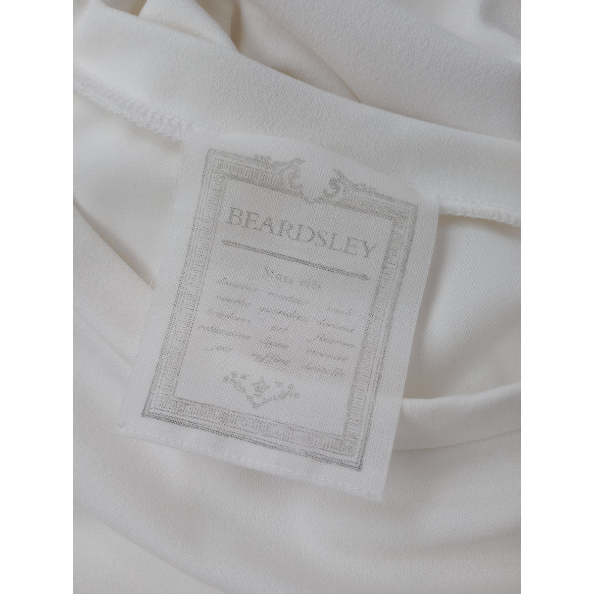 BEARDSLEY ビアズリー  Tブラウス ポリエステル ストレッチ 長袖 カットソー トップス  白 ホワイト  【中古】