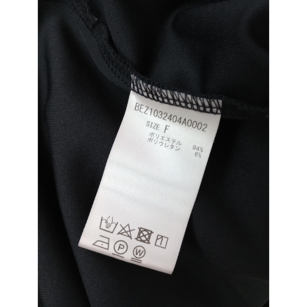 BEARDSLEY ビアズリー  Tブラウス ポリエステル ストレッチ 長袖 カットソー トップス  黒 ブラック  【中古】
