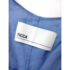 TICCA ティッカ リネン ツイスト スリーブ ワンピース ブルー  【中古】