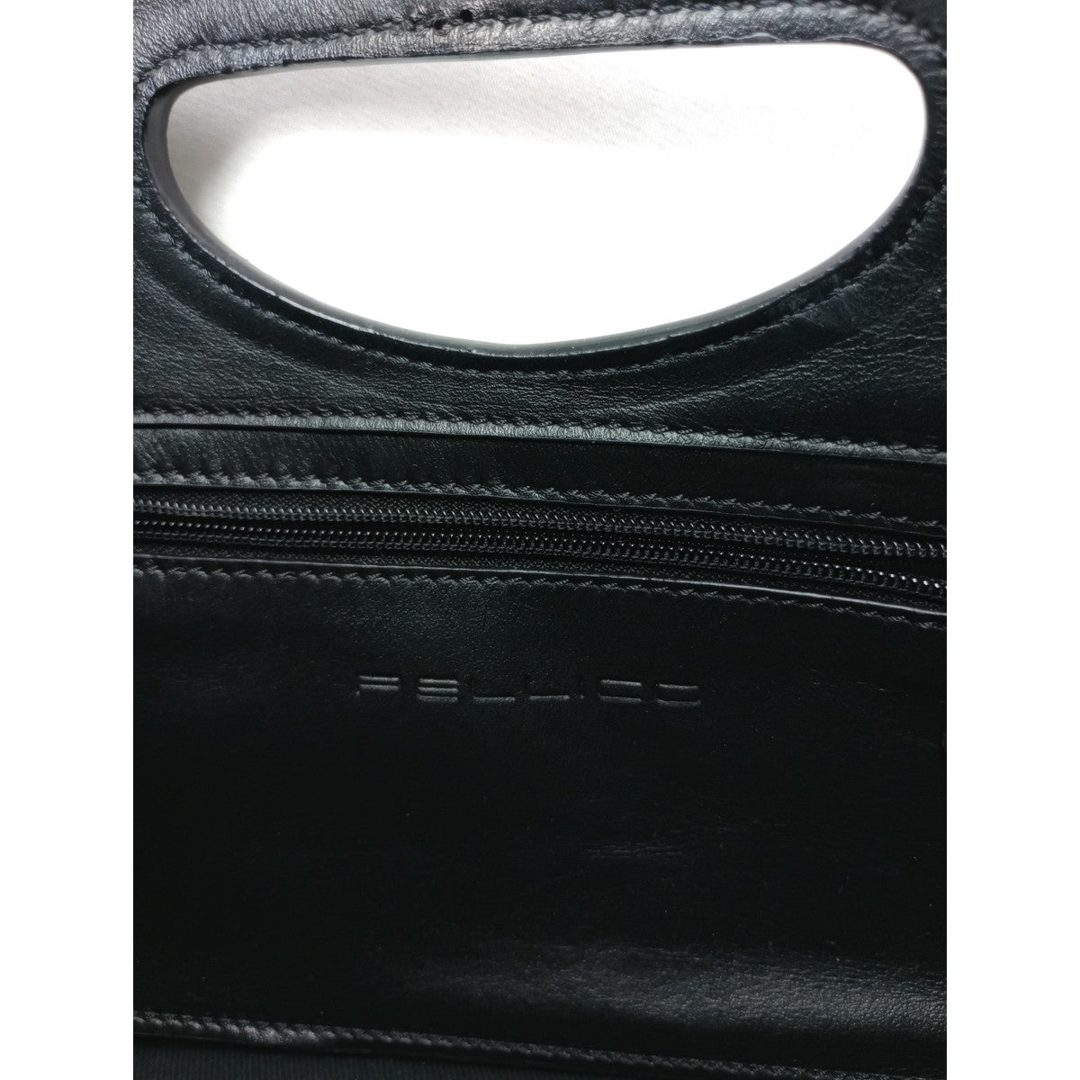 PELLICO ペリーコ  パイソン バイカラー レザー ハンド バッグ クラッチ ショルダー 白黒   【中古】