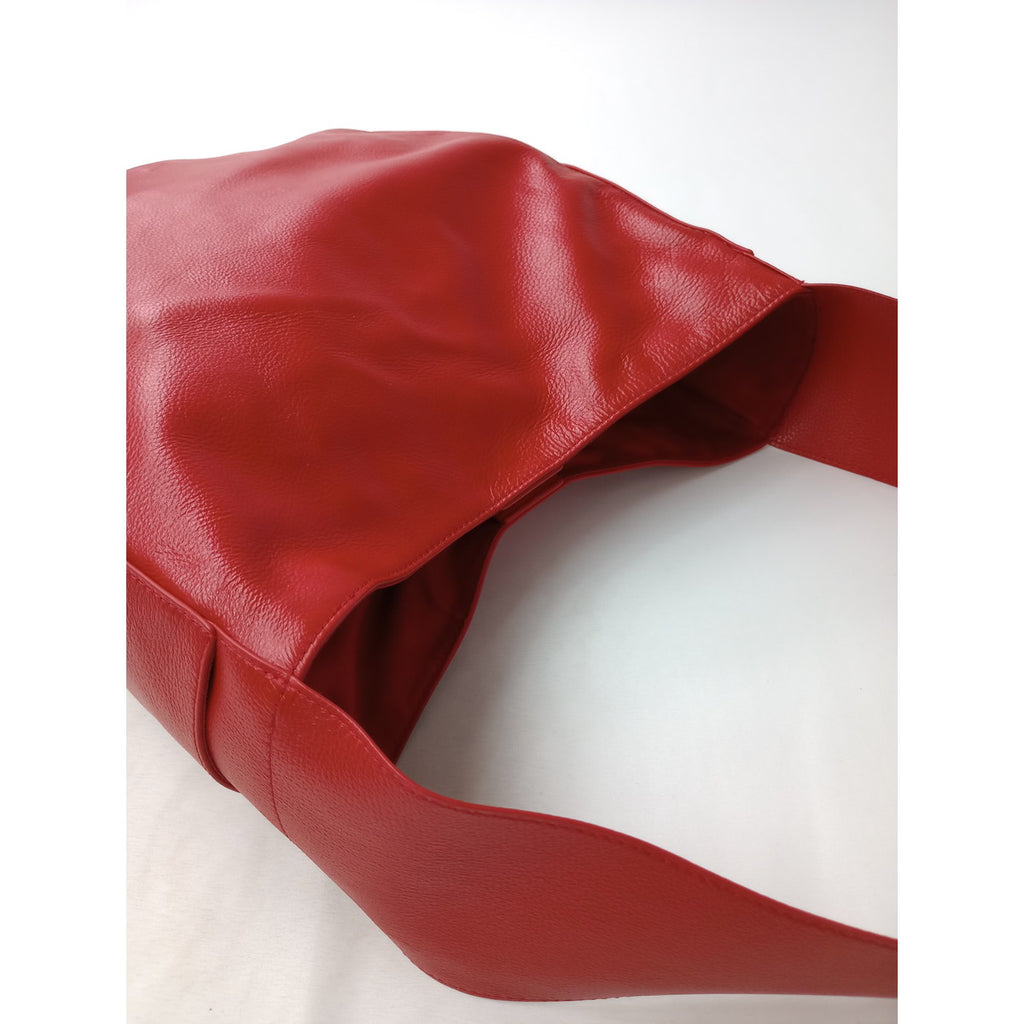 BEARDSLEY ビアズリー  リボン レザー トート BAG  バッグ 赤 レッド  【中古】