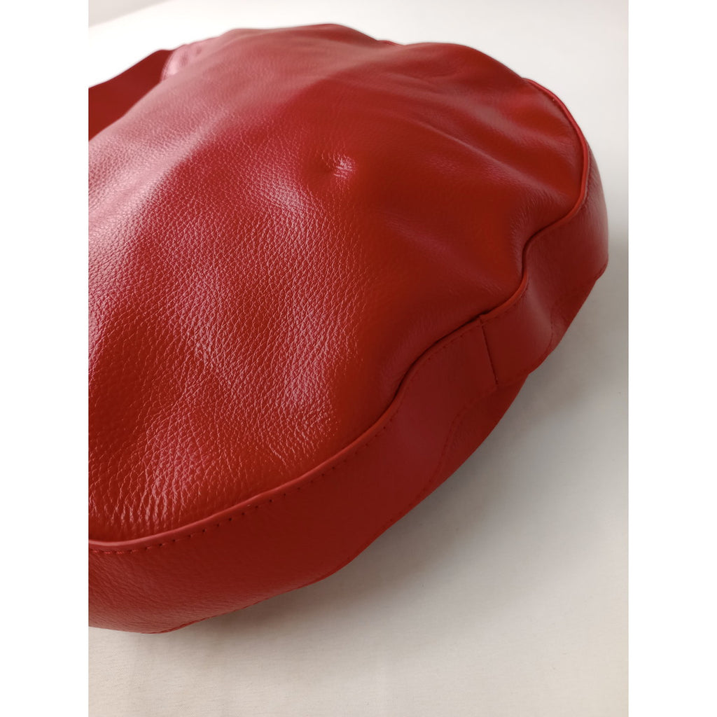 BEARDSLEY ビアズリー  リボン レザー トート BAG  バッグ 赤 レッド  【中古】