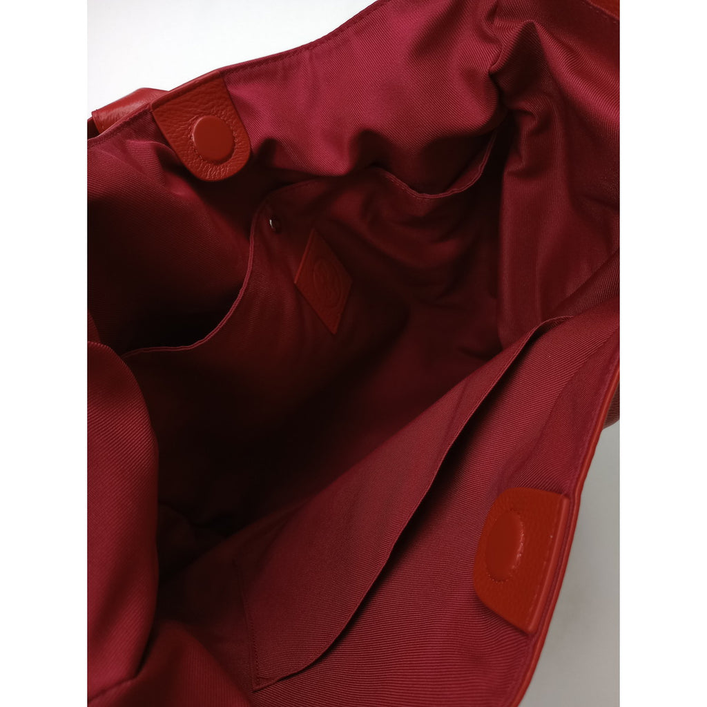 BEARDSLEY ビアズリー  リボン レザー トート BAG  バッグ 赤 レッド  【中古】