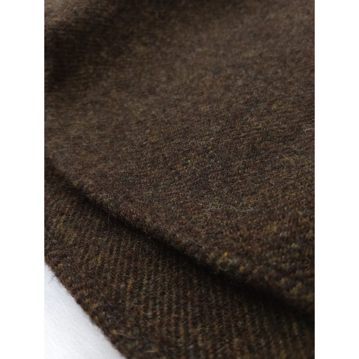 TOUJOURS トゥジュー ツイード くるみボタン シャツ ウール 毛 100％ ダークブラウン (3M＋2149) 【中古】