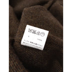 TOUJOURS トゥジュー ツイード くるみボタン シャツ ウール 毛 100％ ダークブラウン 【中古】