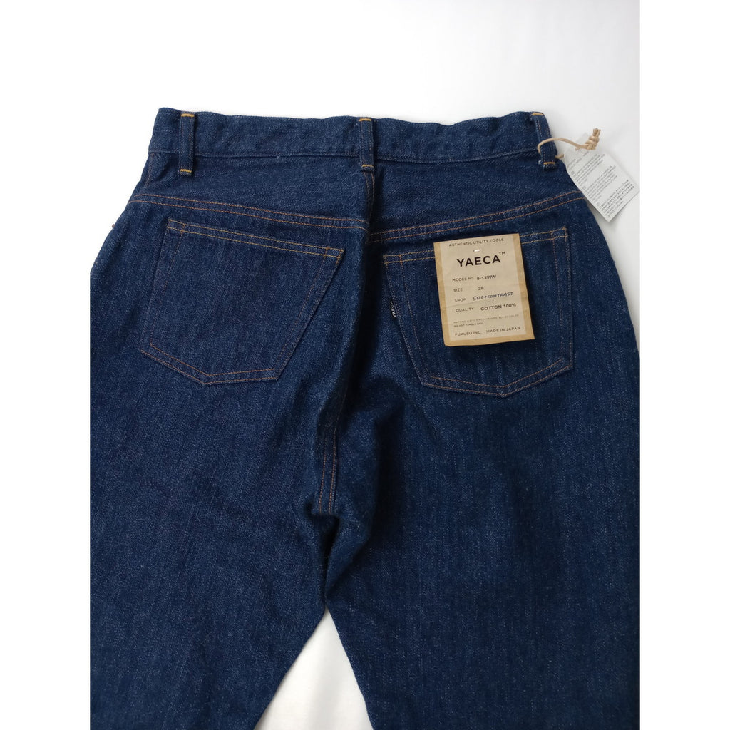 新品  YAECA  ヤエカ  ワイド  テーパード  デニム パンツ  9-13ＷW  ブルー  28 【中古】