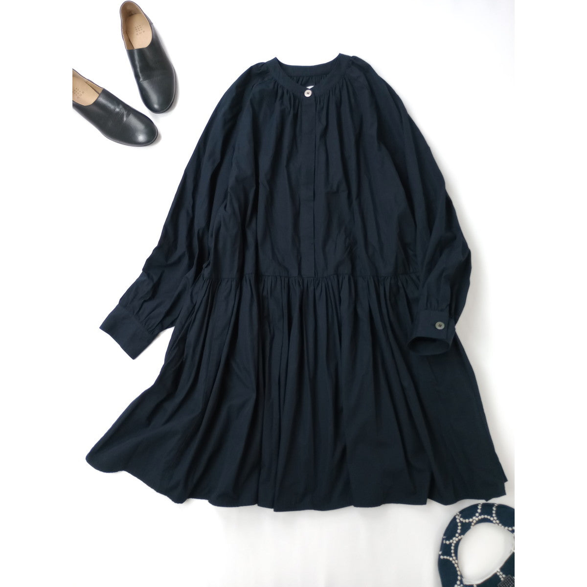RHC Ron Herman アールエイチシー ロンハーマン  Flare Mini Dress フレア ミニ  ドレス シャツ ワンピース チュニック 黒 ブラック  XS 【中古】