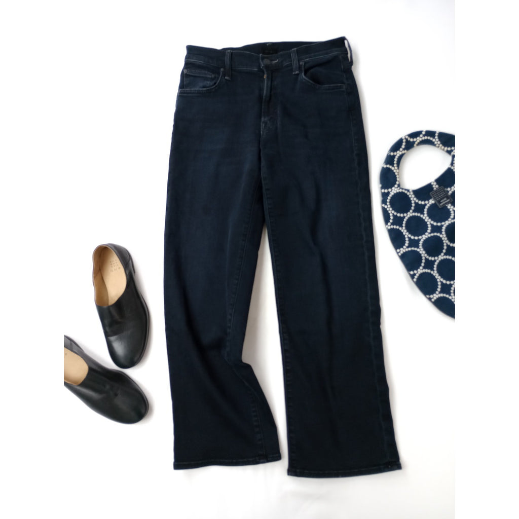 MOTHER マザー mid rise rambler zip ankle ザ ミッド ライズ ジップ ランブラー アンクル デニムパンツ 黒 ブラック 【中古】