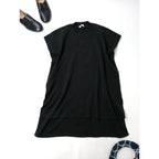 ATON エイトン 50/2 NATURAL DYE ORGANIC COTTON  モックネックタンクトップ 黒 ブラック 02   【中古】