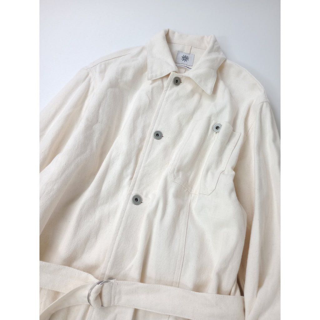 WESTOVERALLS ウエストオーバーオールズ SWELL×WOA FLAX ONE PIECE オールインワン つなぎ ユニセックス 白 【中古】