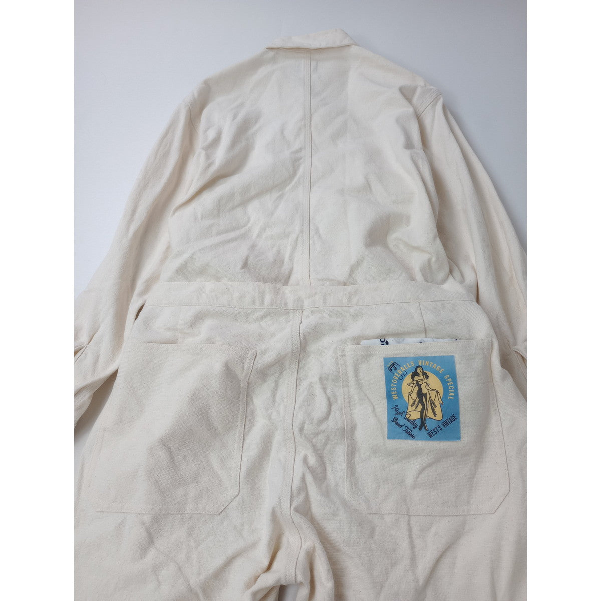 WESTOVERALLS ウエストオーバーオールズ SWELL×WOA FLAX ONE PIECE オールインワン つなぎ ユニセックス 白 【中古】