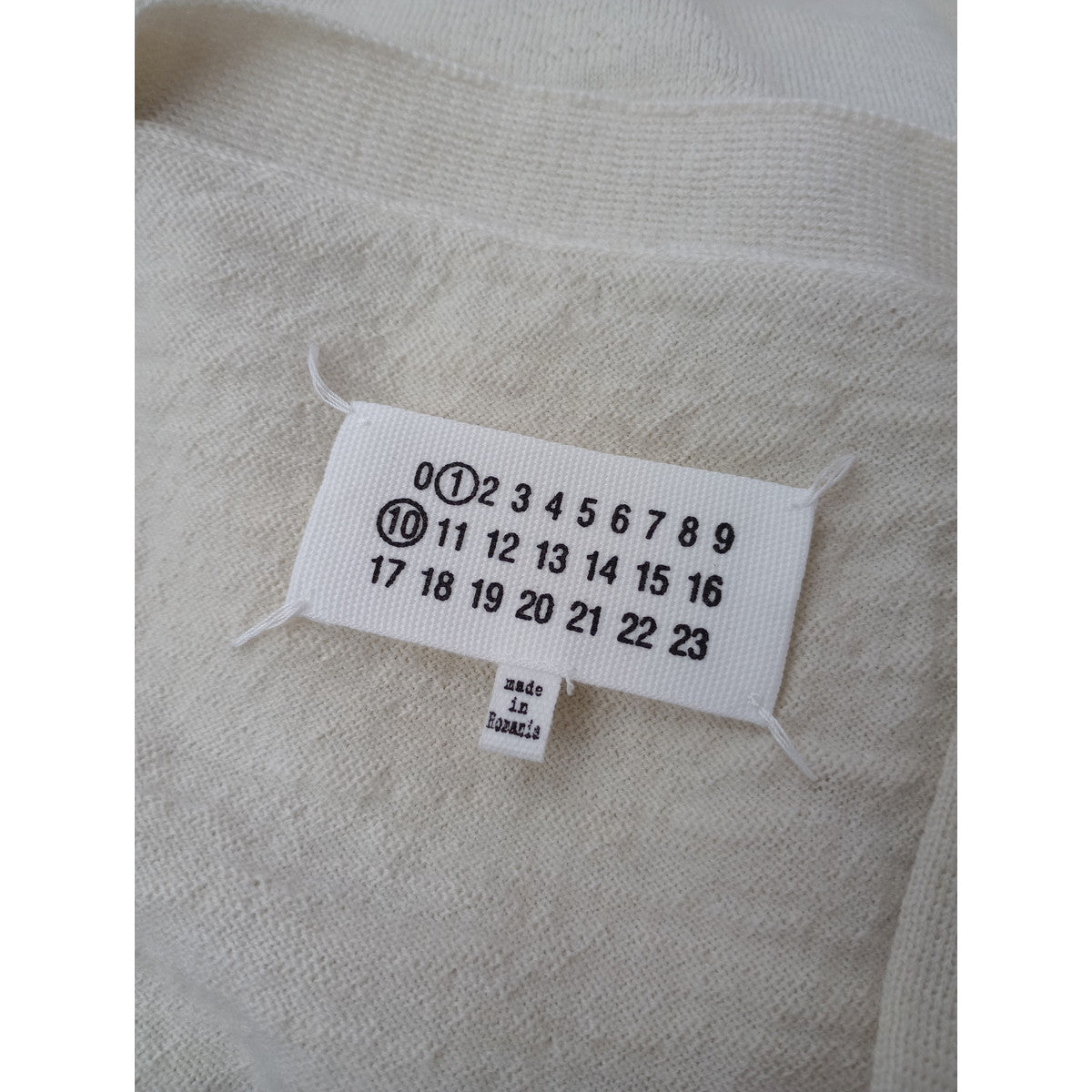美品 Maison Margiela メゾンマルジェラ ELBOW PATCH WOOL CARDIGAN エルボーパッチ ニットカーディガン アイボリー M