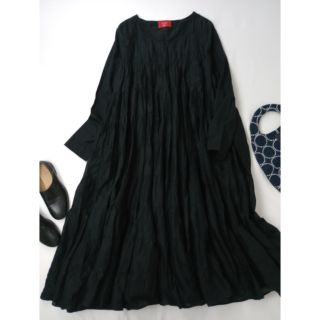 25SS  Merlette exclusive for Ron Hermanマーレット 別注 SOLIS MADIA MIDI DRESS ソリスマイダミディドレス ロングワンピース 黒 ブラック 【中古】