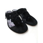 新品 MANOLO BLAHNIK マノロブラニク Black Suede Strappy Sandals 黒 ブラック  スエード サンダル  靴  371/2 (14M＋3153)
