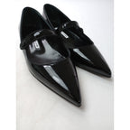 美品 MANOLO BLAHNIK マノロブラニク カンパリ フラット メリージェーン エナメル ストラップ パンプス 黒 ブラック 靴