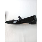 美品 MANOLO BLAHNIK マノロブラニク カンパリ フラット メリージェーン エナメル ストラップ パンプス 黒 ブラック 靴
