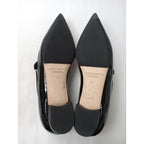 美品 MANOLO BLAHNIK マノロブラニク カンパリ フラット メリージェーン エナメル ストラップ パンプス 黒 ブラック 靴