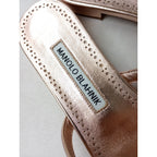 美品  MANOLO BLAHNIK マノロブラニク RIRAN サンダル  ピンク  37 2/1 靴 (14M＋4969)