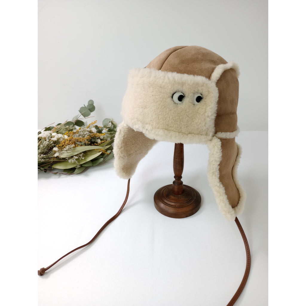 ANYA HINDMARCH アニヤ・ハインドマーチ EYES TRAPPER HAT アイズ トラッパー ハット  帽子  ベージュ (4M＋2654) 【中古】
