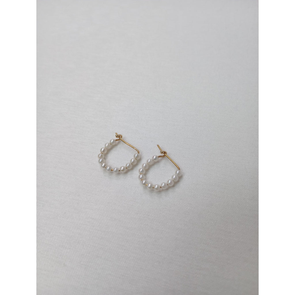 MIZUKI ミズキ K14YG パール セーフティーピン ピアス ゴールド アクセサリー 【中古】
