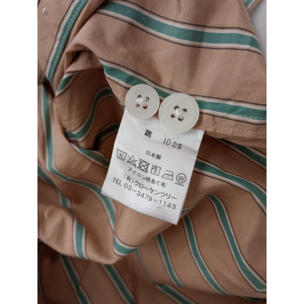 YAB-YUM ヤブヤム ストライプ シャツブラウス トップス  コットン 綿 100％  ベージュ 【中古】