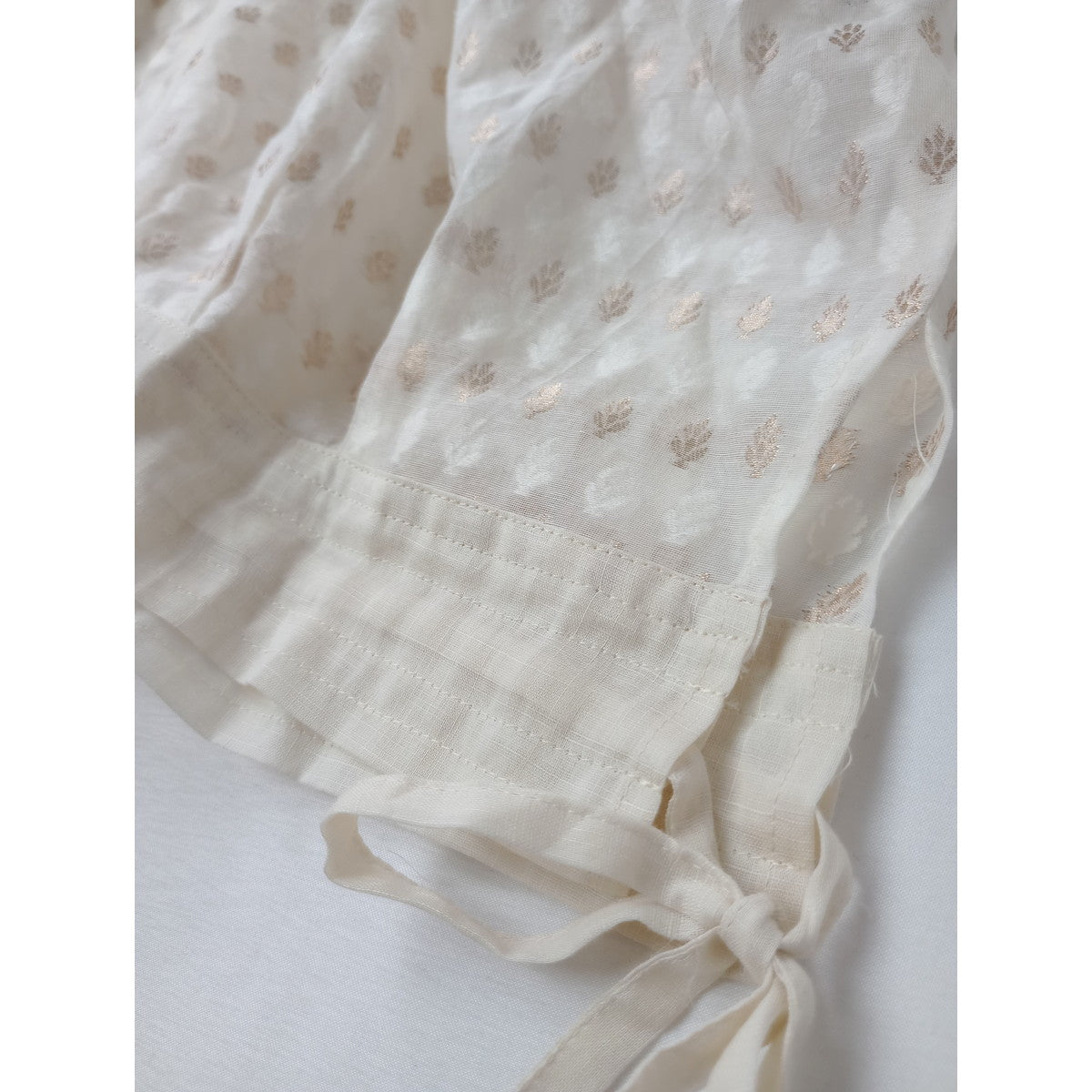 ASEEDONCLOUD アシードンクラウド oly island blouse -Holy gold cloth- コットン シルク  ドット柄 ブラウス トップス 生成り 【中古】