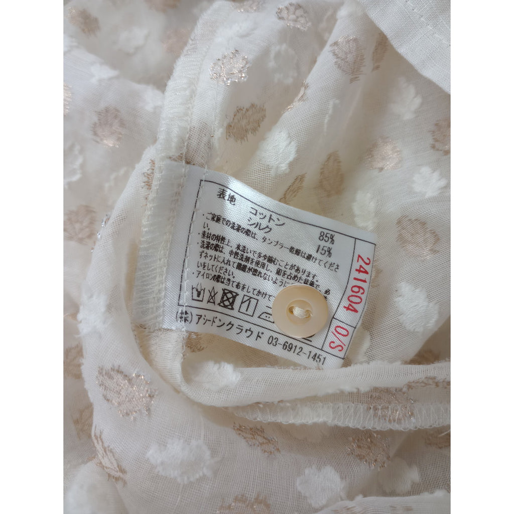 ASEEDONCLOUD アシードンクラウド oly island blouse -Holy gold cloth- コットン シルク  ドット柄 ブラウス トップス 生成り 【中古】