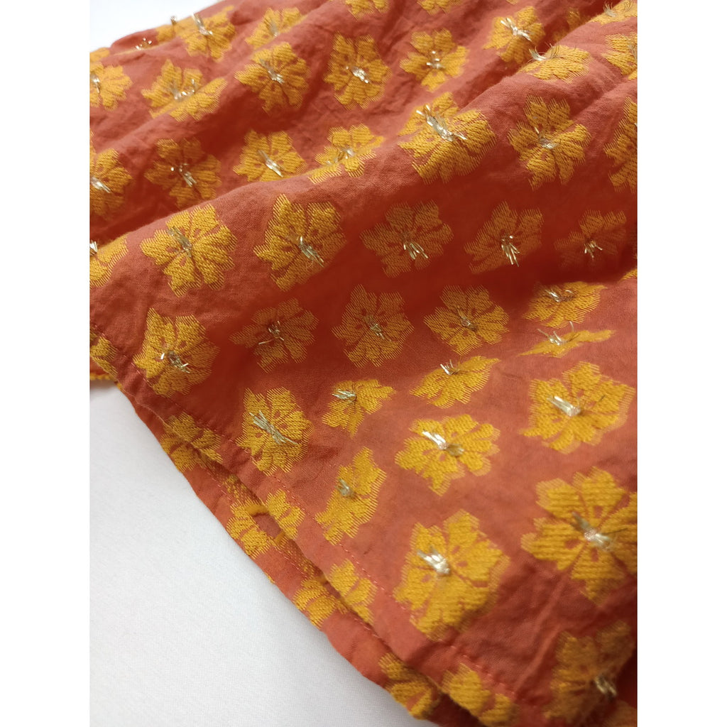 SUSURI ススリ Vネック ショアライン 花柄 ドレス ピンク  サーモンオレンジ  1【中古】