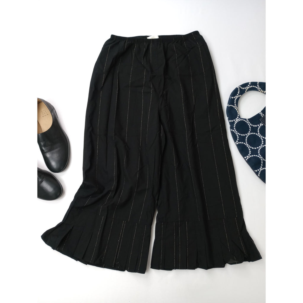 SUSURI ススリ フルッターパンツ ストライプ 黒 ブラック 1  【中古】