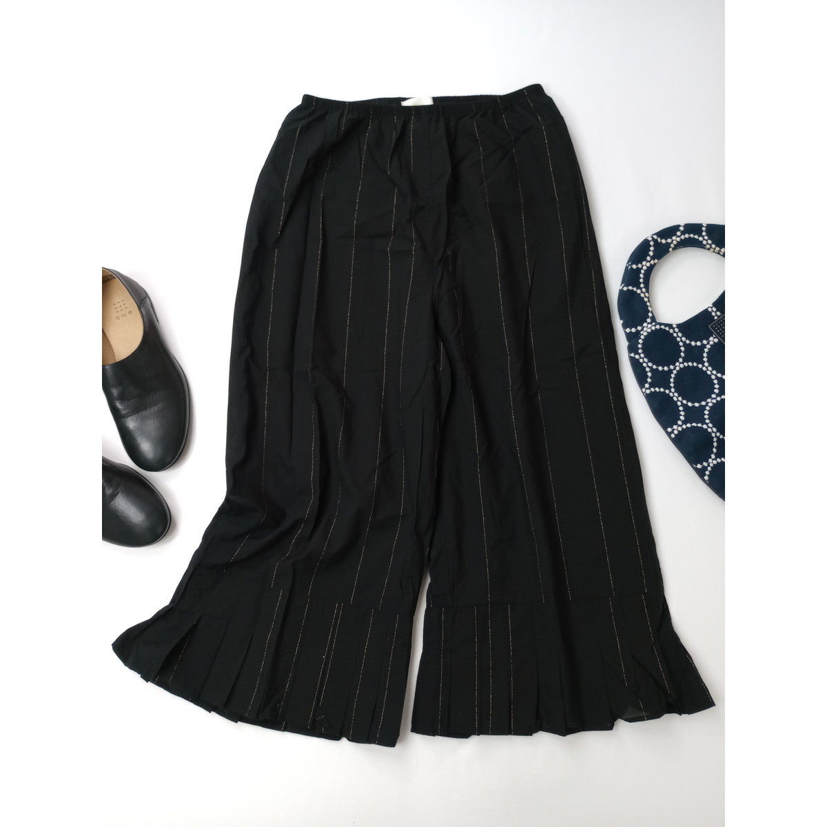 SUSURI ススリ フルッターパンツ ストライプ 黒 ブラック 1  【中古】