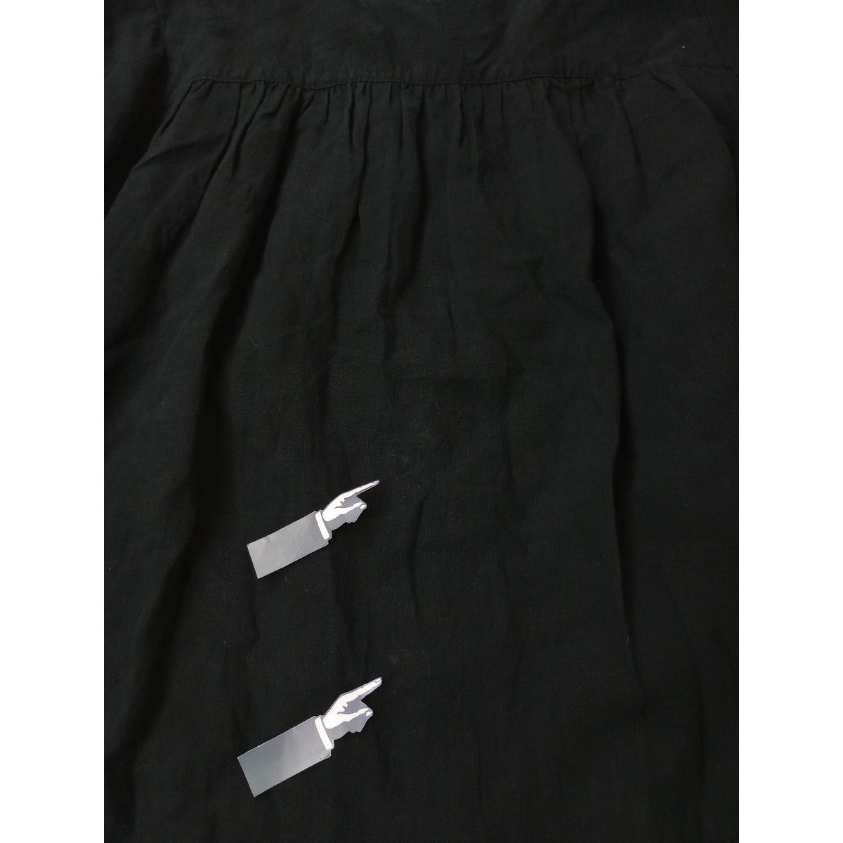 the last flower of the afternoon  ラストフラワーオブジアフタヌーン リネン 麻 100％ ロングドレス ワンピース 黒 ブラック 【中古】