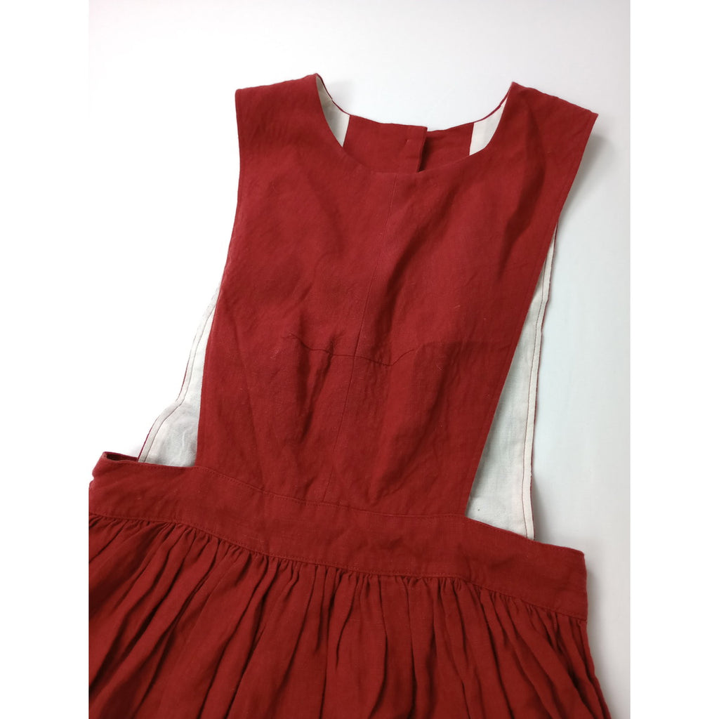 the last flower of the afternoon ラストフラワー オブ ジ アフターヌーン  pinafore vest ベスト スカート 赤  【中古】