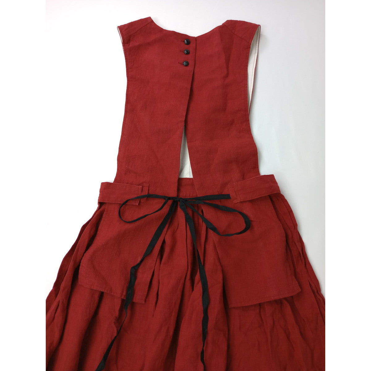 the last flower of the afternoon ラストフラワー オブ ジ アフターヌーン  pinafore vest ベスト スカート 赤  【中古】