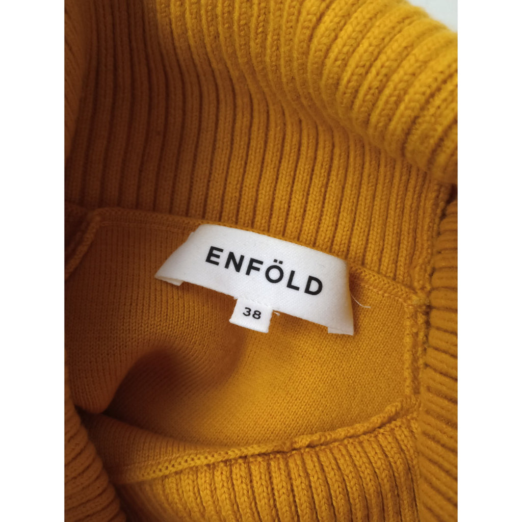 ENFOLD エンフォルド タートルネック プルオーバー リブニット トップス  イエロー 38 (5M＋2683) 【中古】