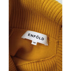 ENFOLD エンフォルド タートルネック プルオーバー リブニット トップス  イエロー 38【中古】