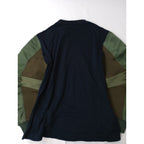 TOGA PULLA トーガプルラ Cotton jersey top コットンジャージートップス 切り替え ネイビー  カーキ  36【中古】