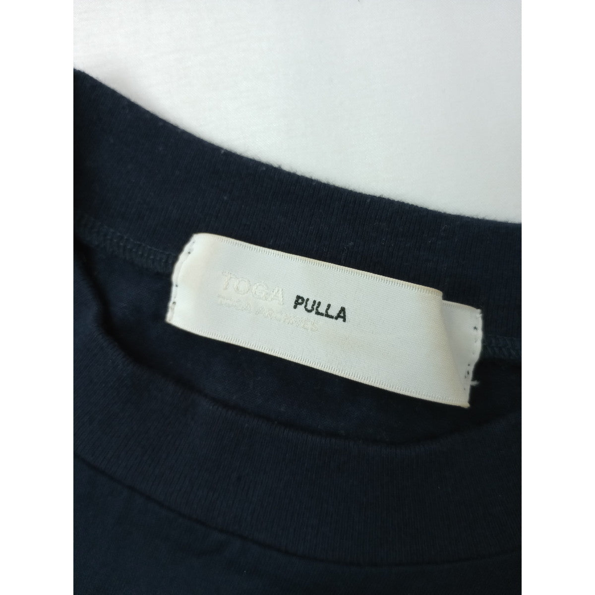 TOGA PULLA トーガプルラ Cotton jersey top コットンジャージートップス 切り替え ネイビー  カーキ  36【中古】