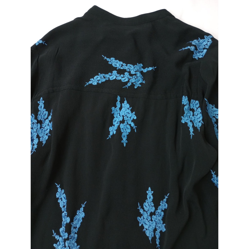 ne Quittez pas ヌキテパ Moss RAYON Lupinus Embroidery Blouse エンブロイダリーレーヨンブラウス 黒 ブラック 【中古】