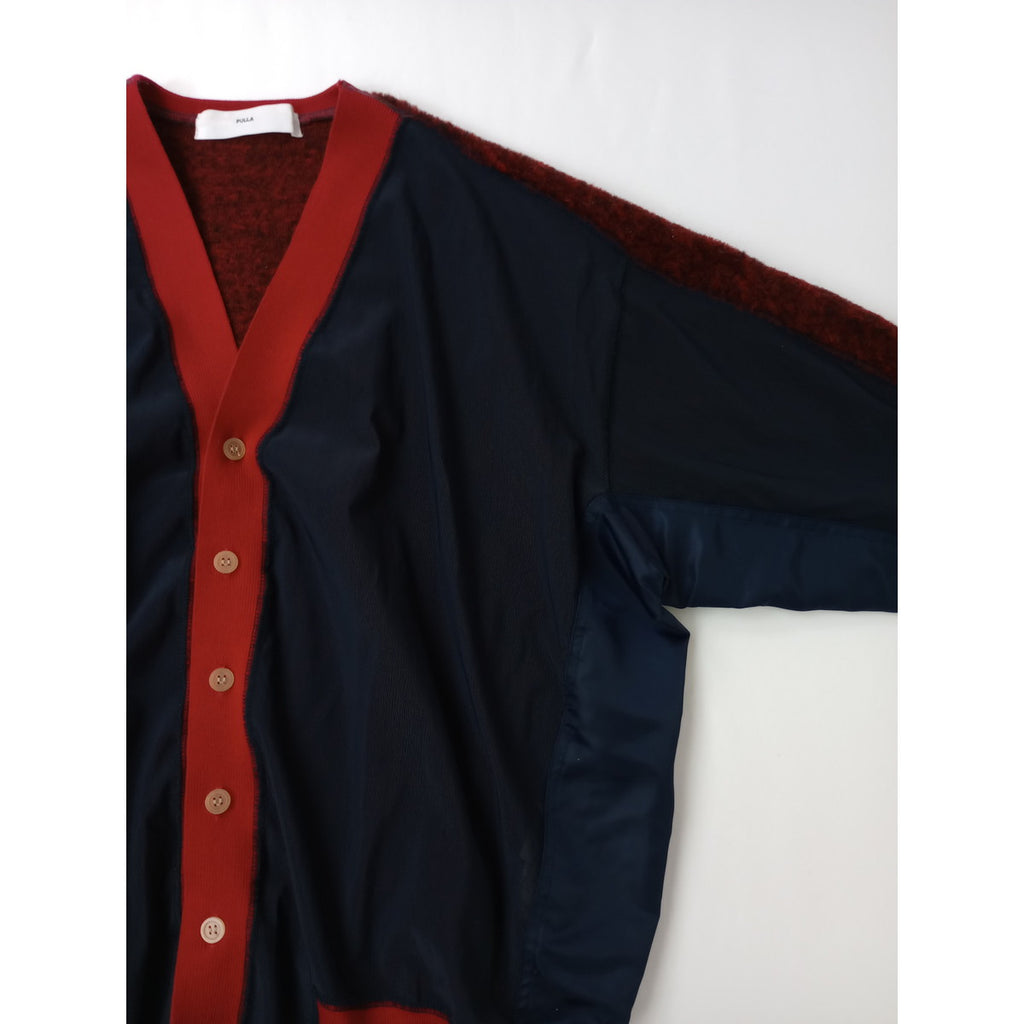 TOGA PULLA  トーガプルラ  切り替え  カーディガン 羽織  赤  ネイビー 【中古】