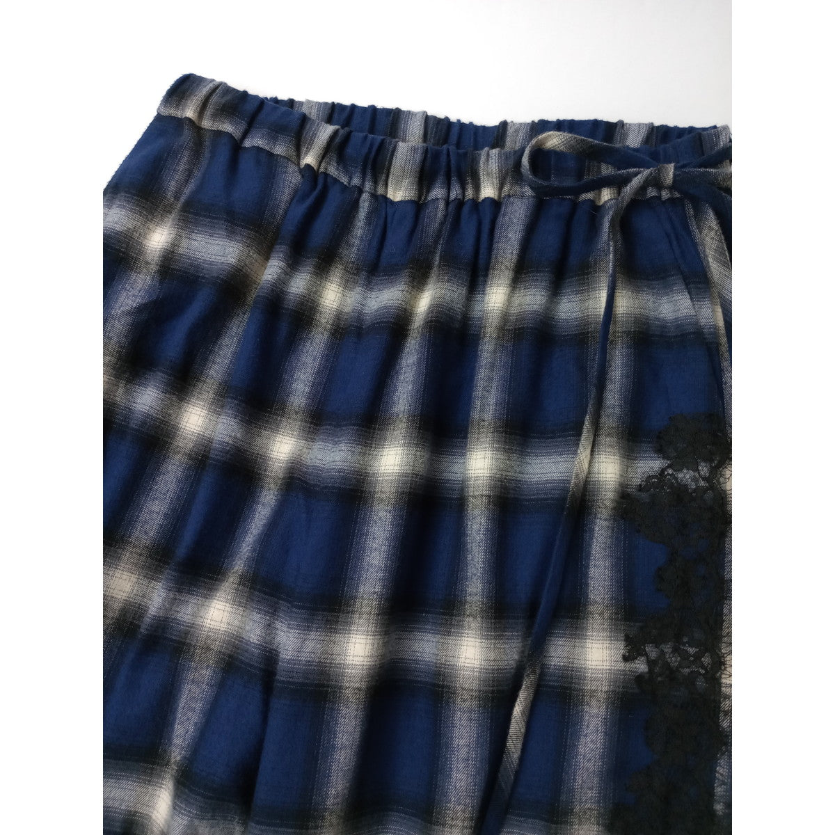 KEITA MARUYAMA ケイタマルヤマ On-bray Check Lace PT チェックレースパンツ ネイビー 2 【中古】