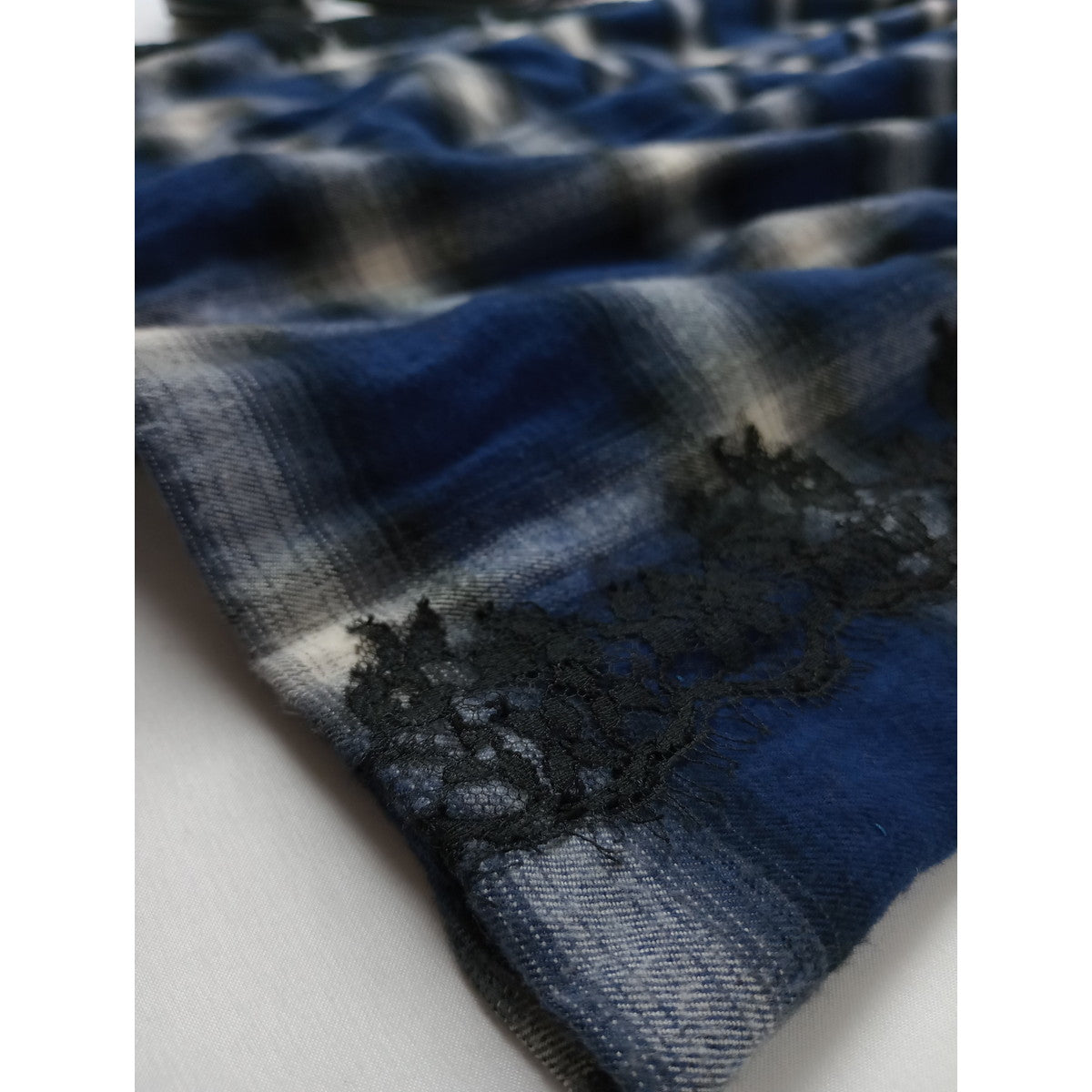 KEITA MARUYAMA ケイタマルヤマ On-bray Check Lace PT チェックレースパンツ ネイビー 2 【中古】