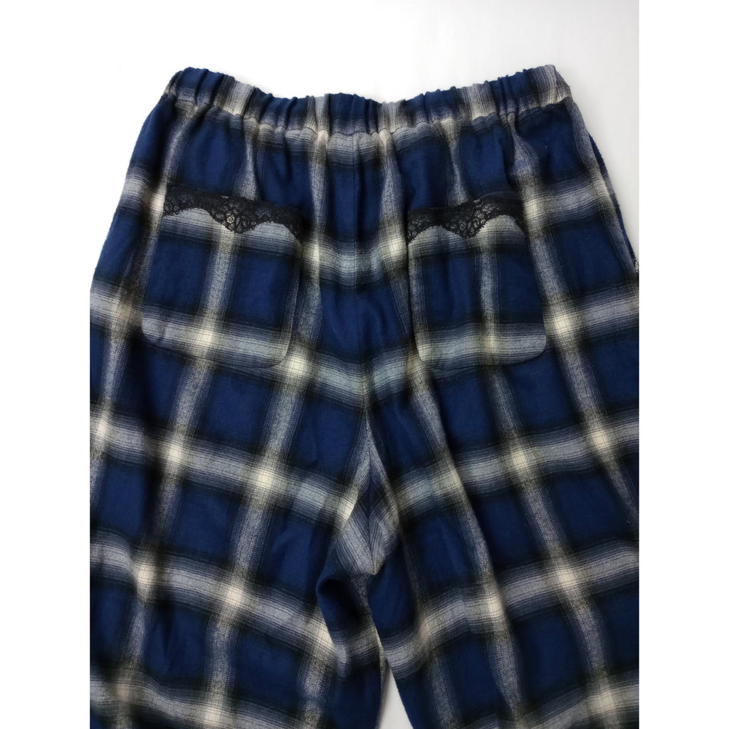 KEITA MARUYAMA ケイタマルヤマ On-bray Check Lace PT チェックレースパンツ ネイビー 2 【中古】