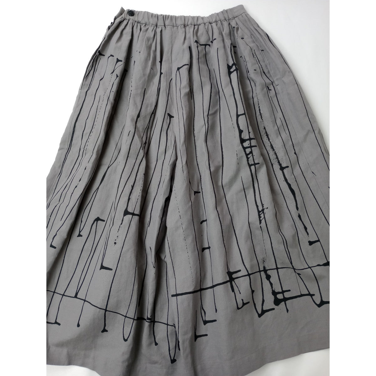 mina perhonen ミナペルホネン rain track レイントラック コットン リネン ワイドパンツ  グレー  36【中古】