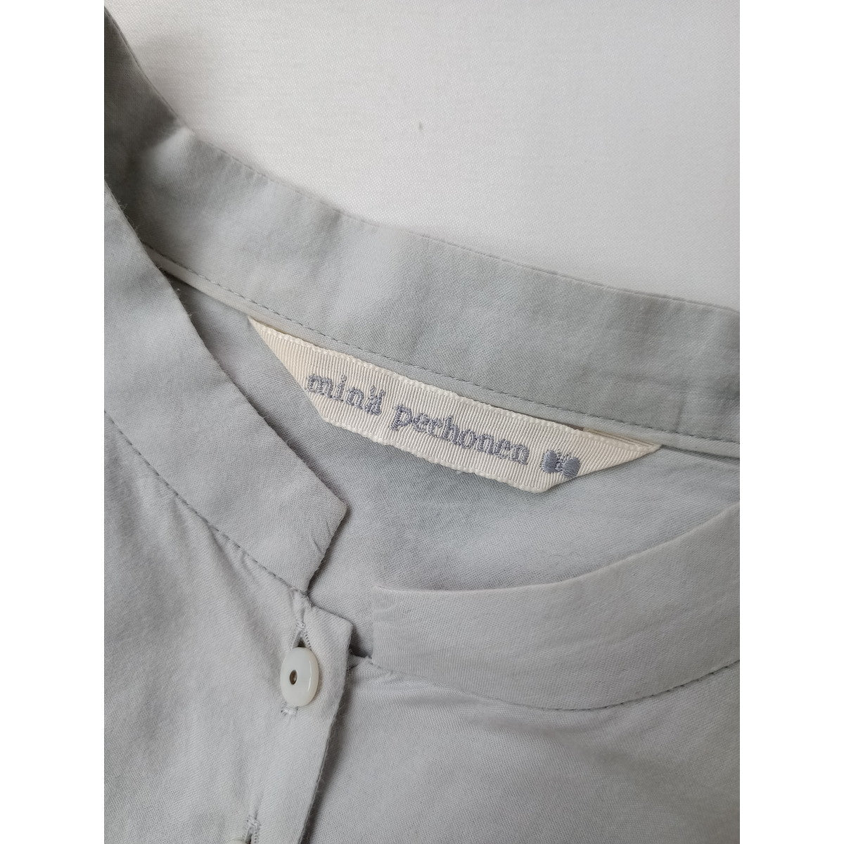 mina perhonen ミナペルホネン sokeri シルク コットン シャツ ブラウス ライトグレー 36  【中古】