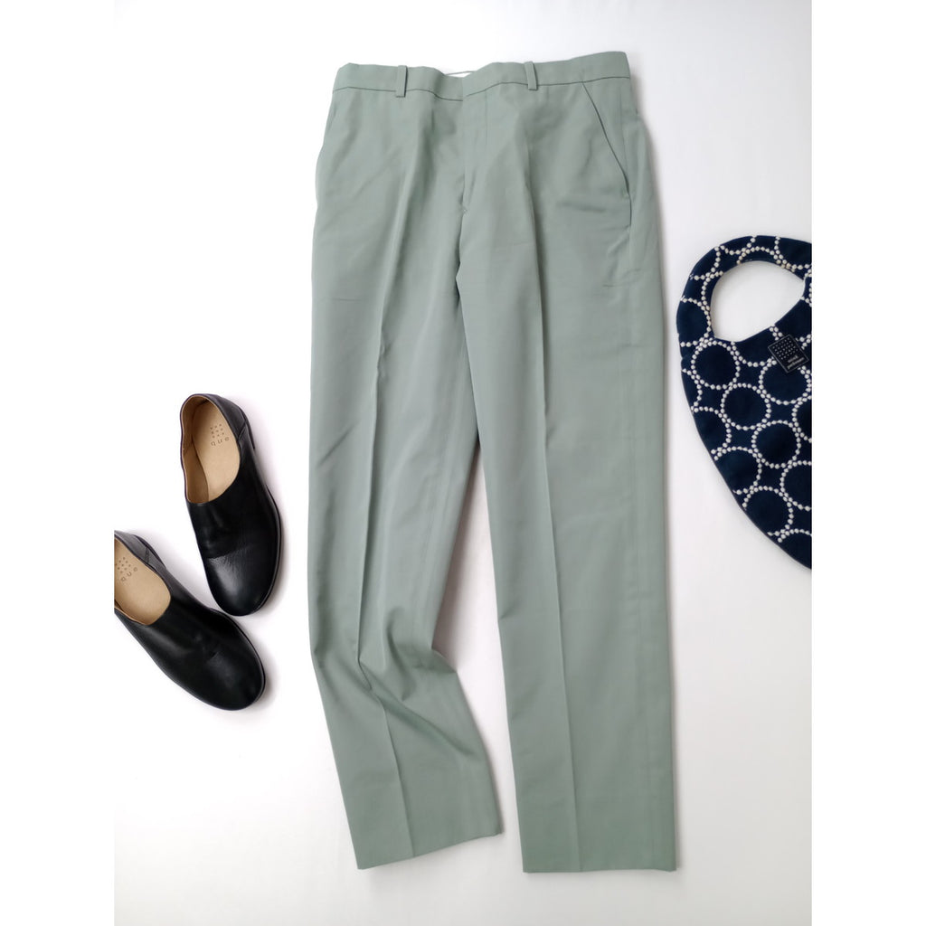 mina perhonen ミナペルホネン  herbes コットン  シルク  パンツ グリーン系  36