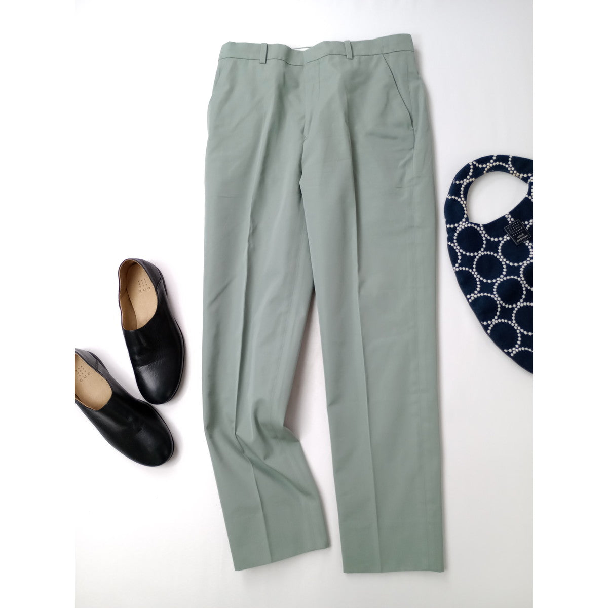 mina perhonen ミナペルホネン  herbes コットン  シルク  パンツ グリーン系  36