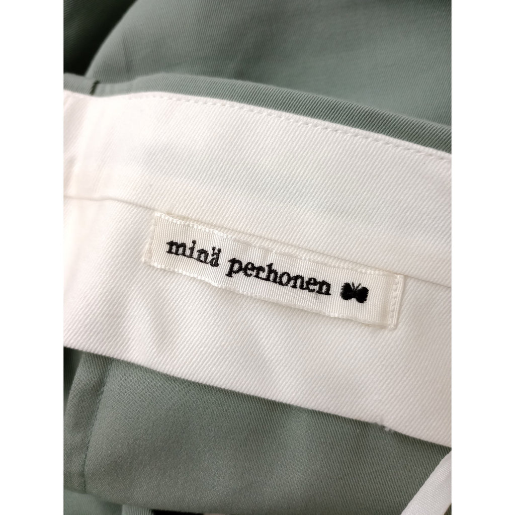 mina perhonen ミナペルホネン  herbes コットン  シルク  パンツ グリーン系  36