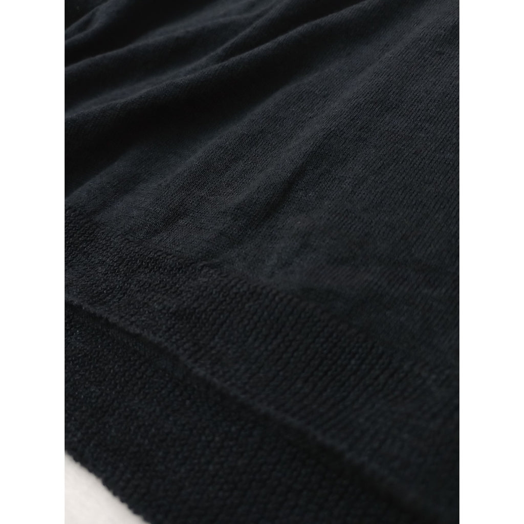 evam eva エヴァムエヴァ リネン 麻 100％ プルオーバー サマーニット 黒 ブラック  【中古】